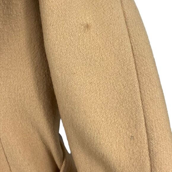 Jackie Stuart Juniors Wm’s Sz Sm Tan Wool Fur Collar Lined Tie Long Dress Coat - Picture 5 of 9